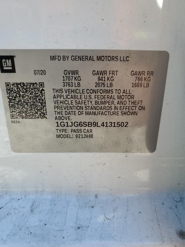 2020 Chevrolet Sonic VIN: 1G1JG6SB9L4131502 Lot: 85554265