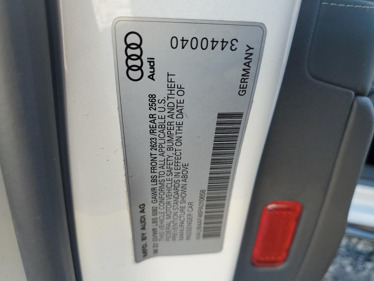 2023 Audi S4 Premium Plus VIN: WAUB4AF46PA010658 Lot: 82458565
