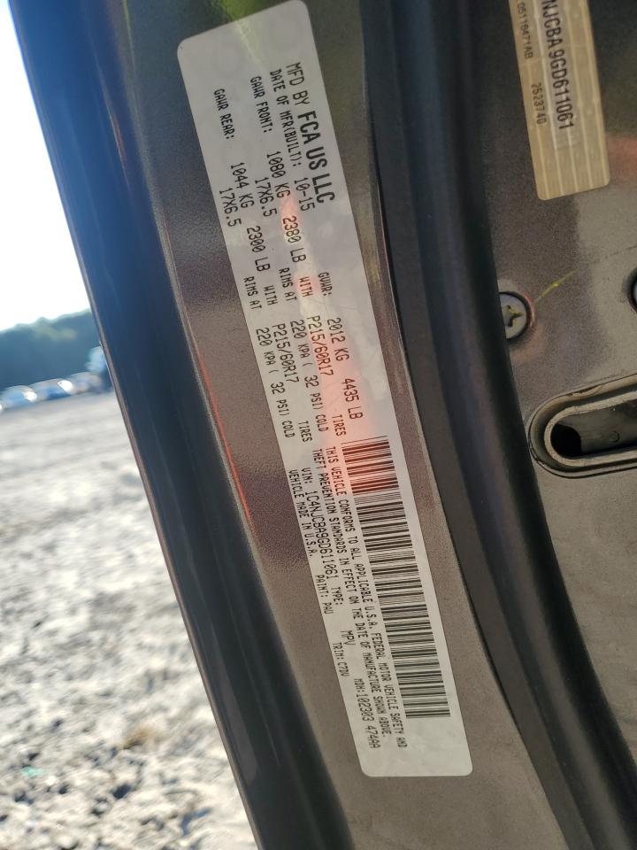 2016 Jeep Compass Sport VIN: 1C4NJCBA9GD611061 Lot: 85570955