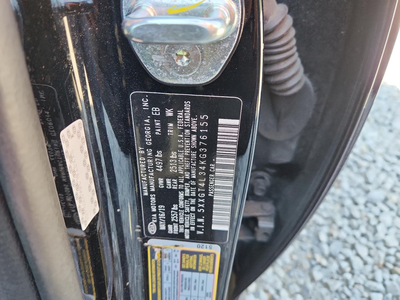 2019 Kia Optima Lx VIN: 5XXGT4L34KG376155 Lot: 85096955