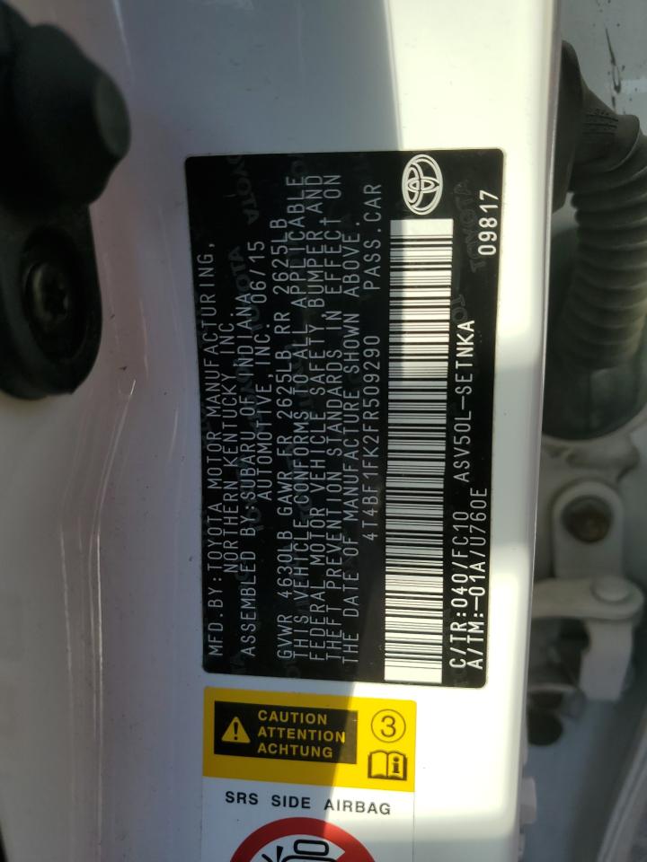 2015 Toyota Camry Le VIN: 4T4BF1FK2FR509290 Lot: 82467965