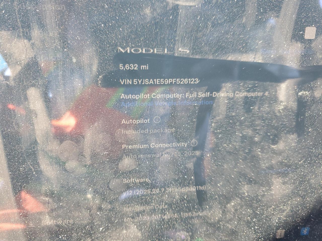 2023 Tesla Model S VIN: 5YJSA1E59PF526123 Lot: 90403135