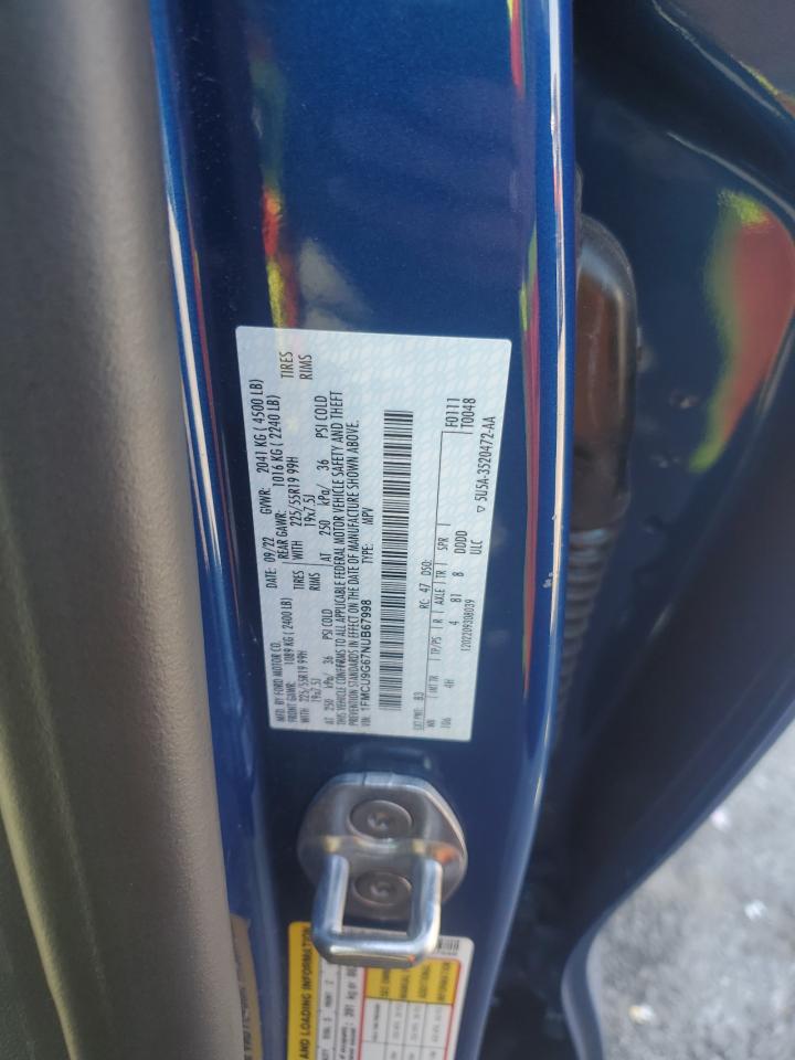 2022 Ford Escape Se VIN: 1FMCU9G67NUB67998 Lot: 84796195