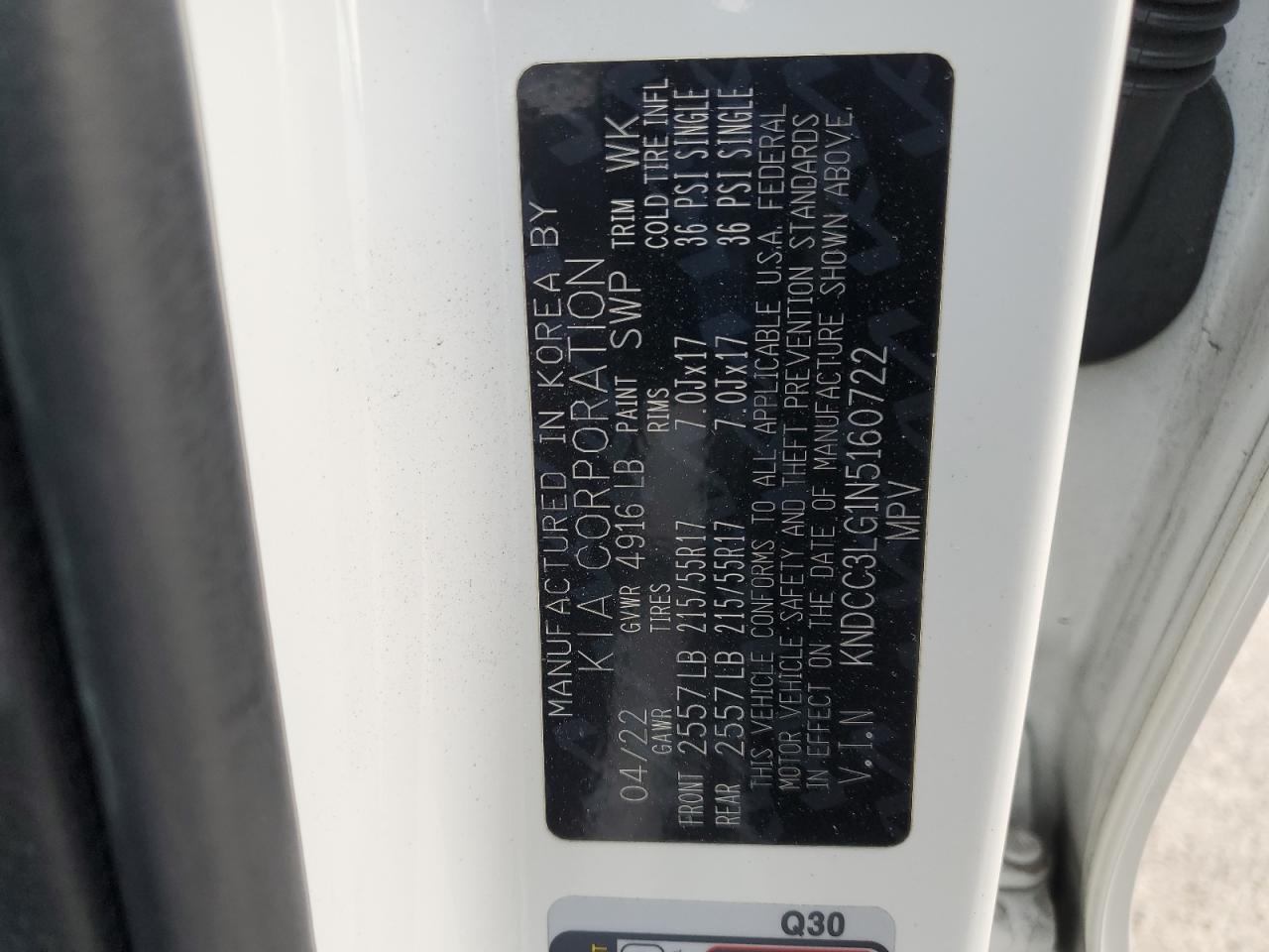 2022 Kia Niro S VIN: KNDCC3LG1N5160722 Lot: 82465935