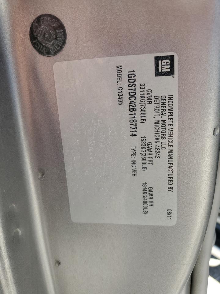 2011 GMC Savana Rv G1500 3Lt VIN: 1GDS7DC42B1187714 Lot: 89735565