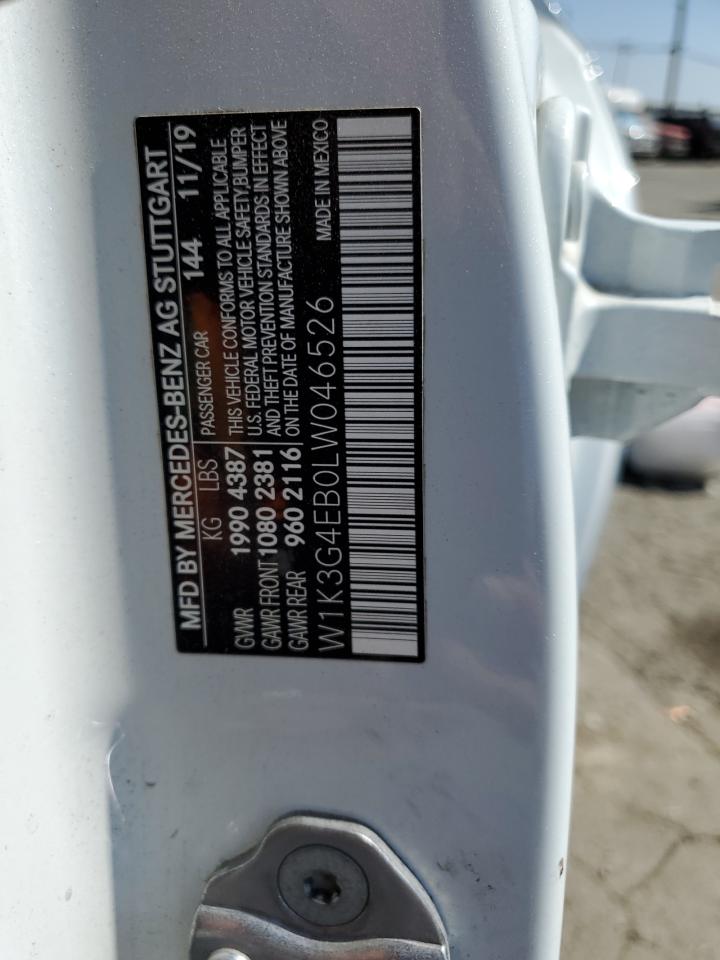 2020 Mercedes-Benz A 220 VIN: W1K3G4EB0LW046526 Lot: 82374365