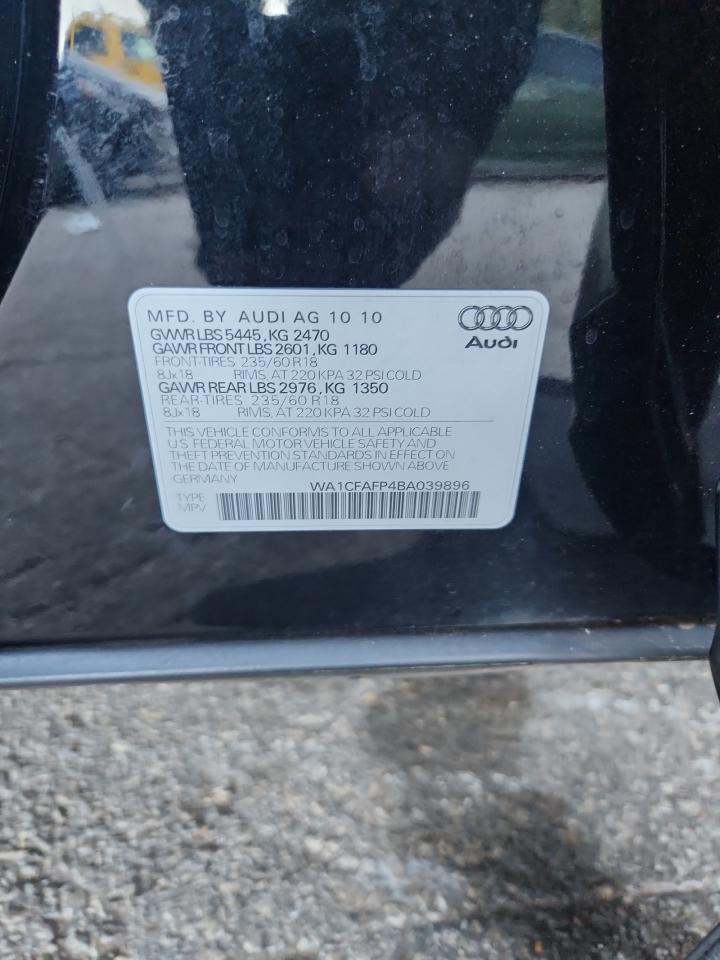 2011 Audi Q5 Premium VIN: WA1CFAFP4BA039896 Lot: 89834295