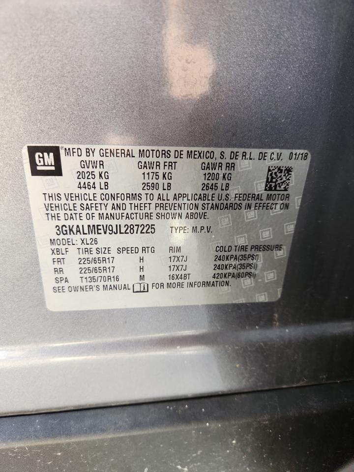 2018 GMC Terrain Sle VIN: 3GKALMEV9JL287225 Lot: 81803875