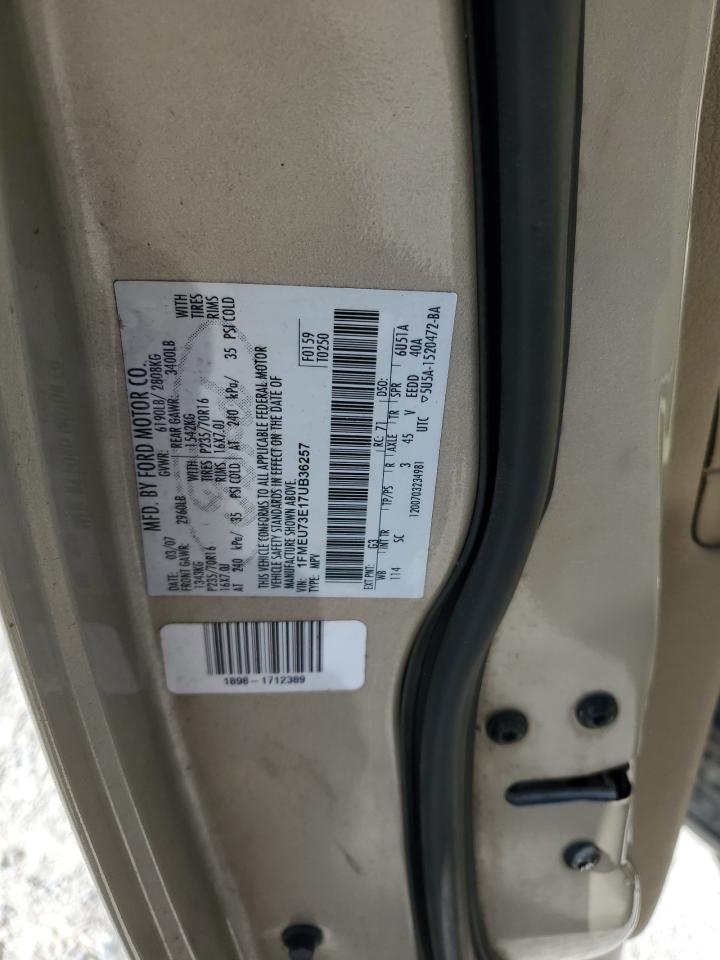 2007 Ford Explorer Xlt VIN: 1FMEU73E17UB36257 Lot: 81966405
