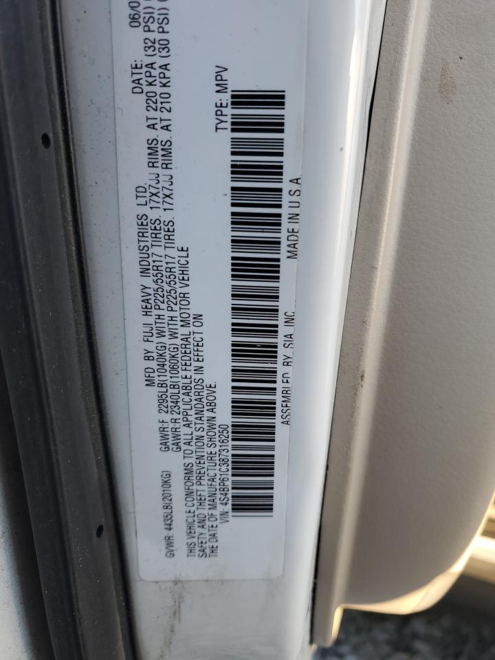 2008 Subaru Outback 2.5I VIN: 4S4BP61C387316250 Lot: 85949375