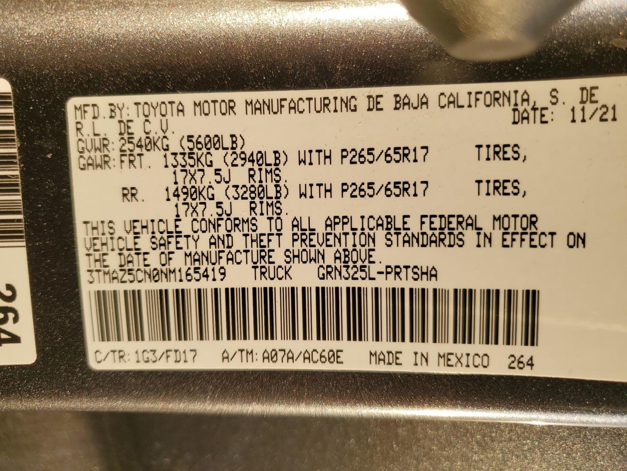 2022 Toyota Tacoma Double Cab VIN: 3TMAZ5CN0NM165419 Lot: 82262925