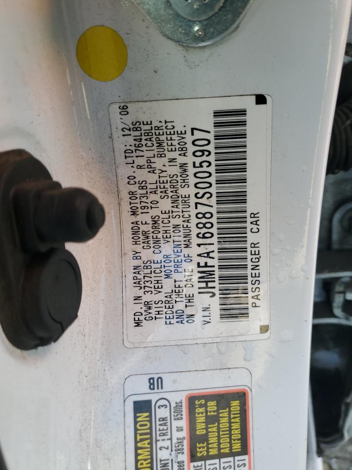 2007 Honda Civic Ex VIN: JHMFA16887S005907 Lot: 82437465