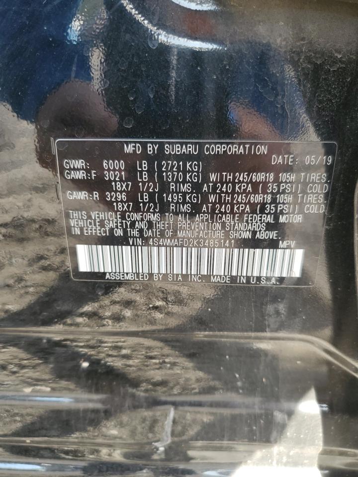 2019 Subaru Ascent Premium VIN: 4S4WMAFD2K3485141 Lot: 87068755