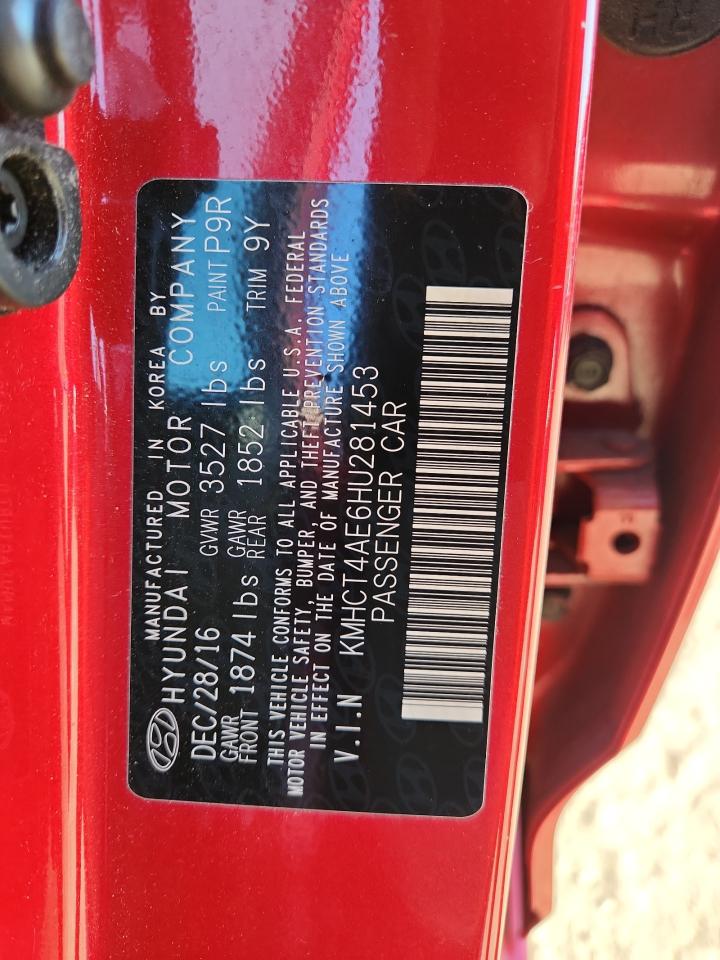 2017 Hyundai Accent Se VIN: KMHCT4AE6HU281453 Lot: 84796715