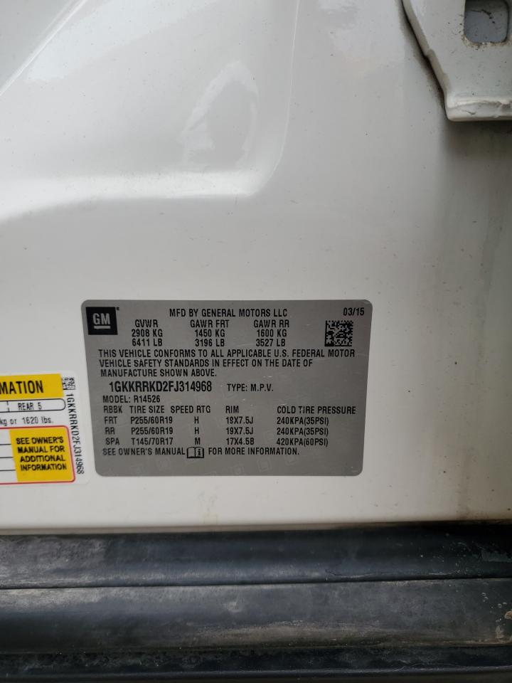 2015 GMC Acadia Slt-1 VIN: 1GKKRRKD2FJ314968 Lot: 87014985