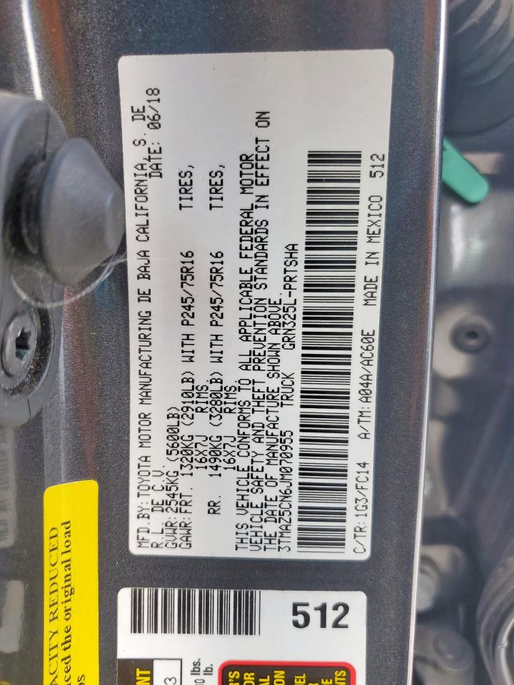 2018 Toyota Tacoma Double Cab VIN: 3TMAZ5CN6JM070955 Lot: 82304025