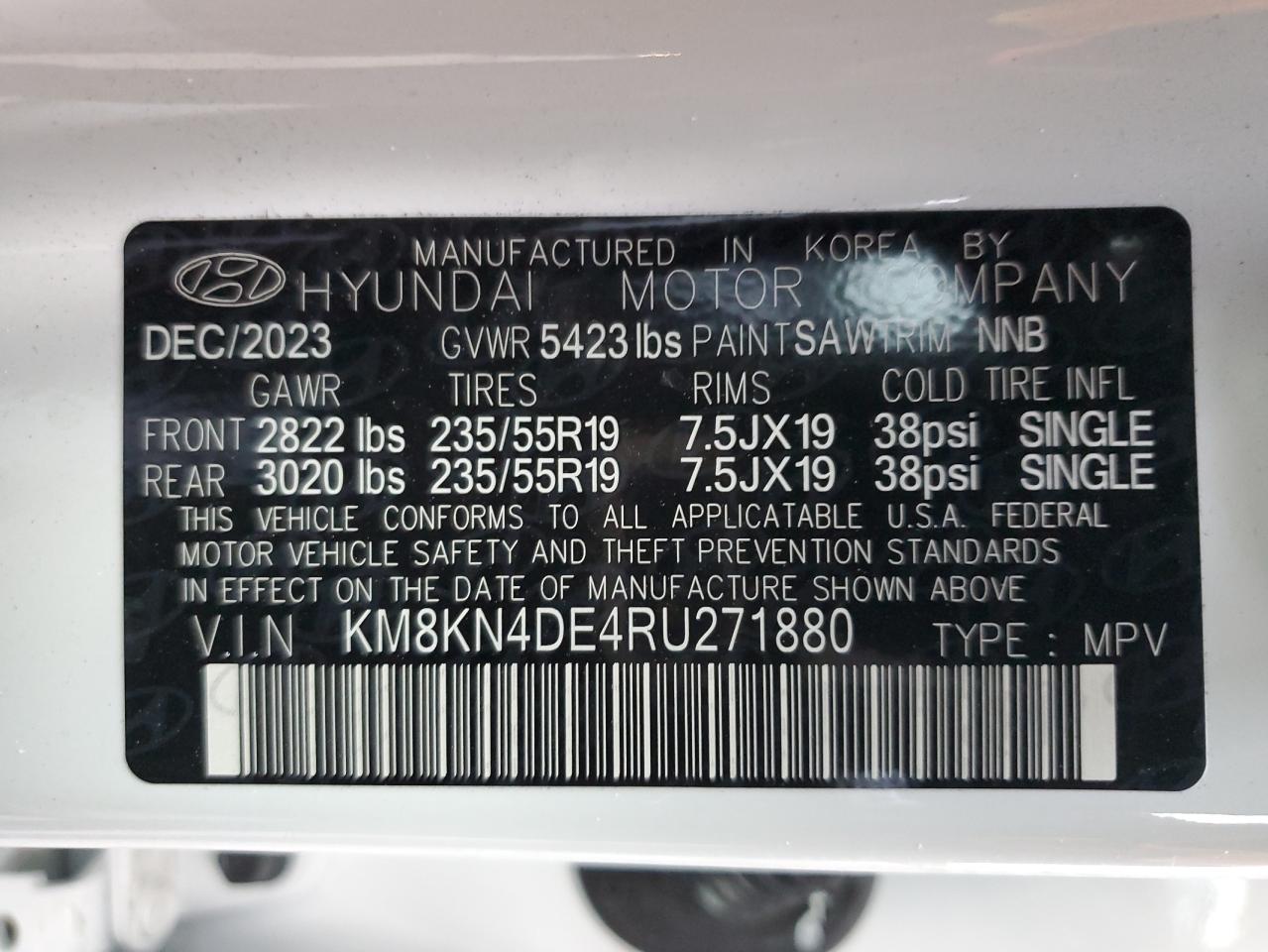 2024 Hyundai Ioniq 5 Sel VIN: KM8KN4DE4RU271880 Lot: 85200115