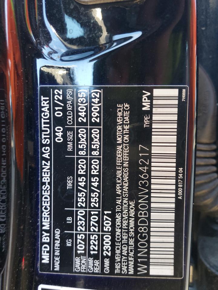 2022 Mercedes-Benz Glc 300 VIN: W1N0G8DB0NV364217 Lot: 89509525