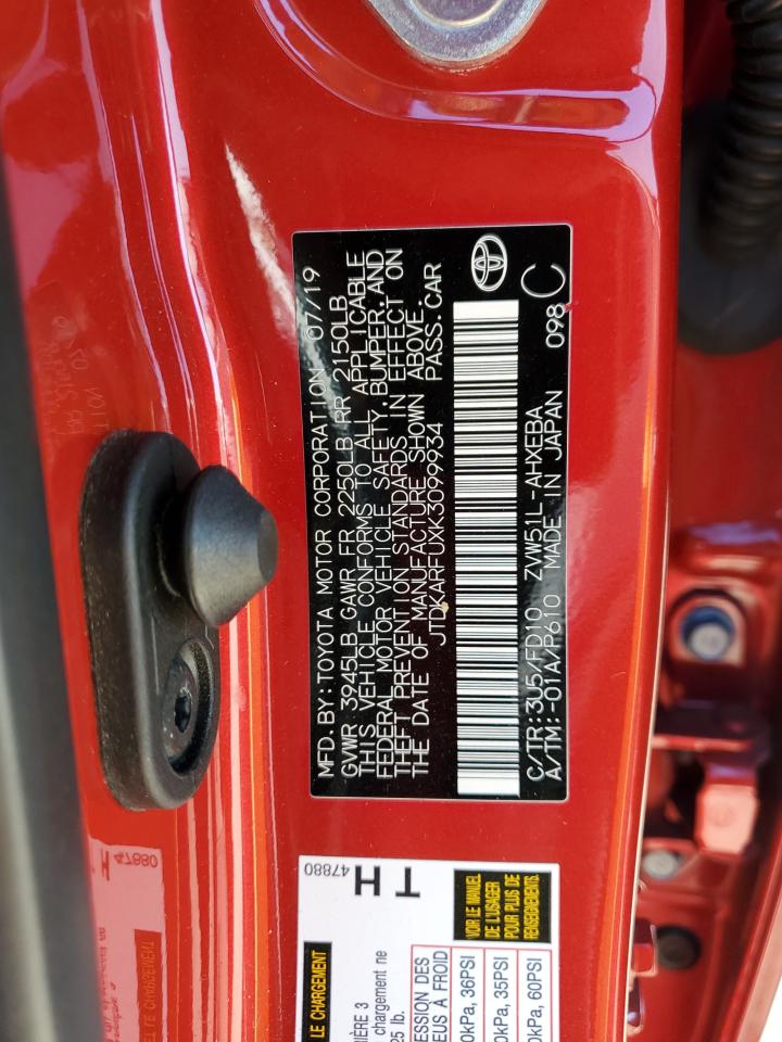 2019 Toyota Prius VIN: JTDKARFUXK3099934 Lot: 85411535