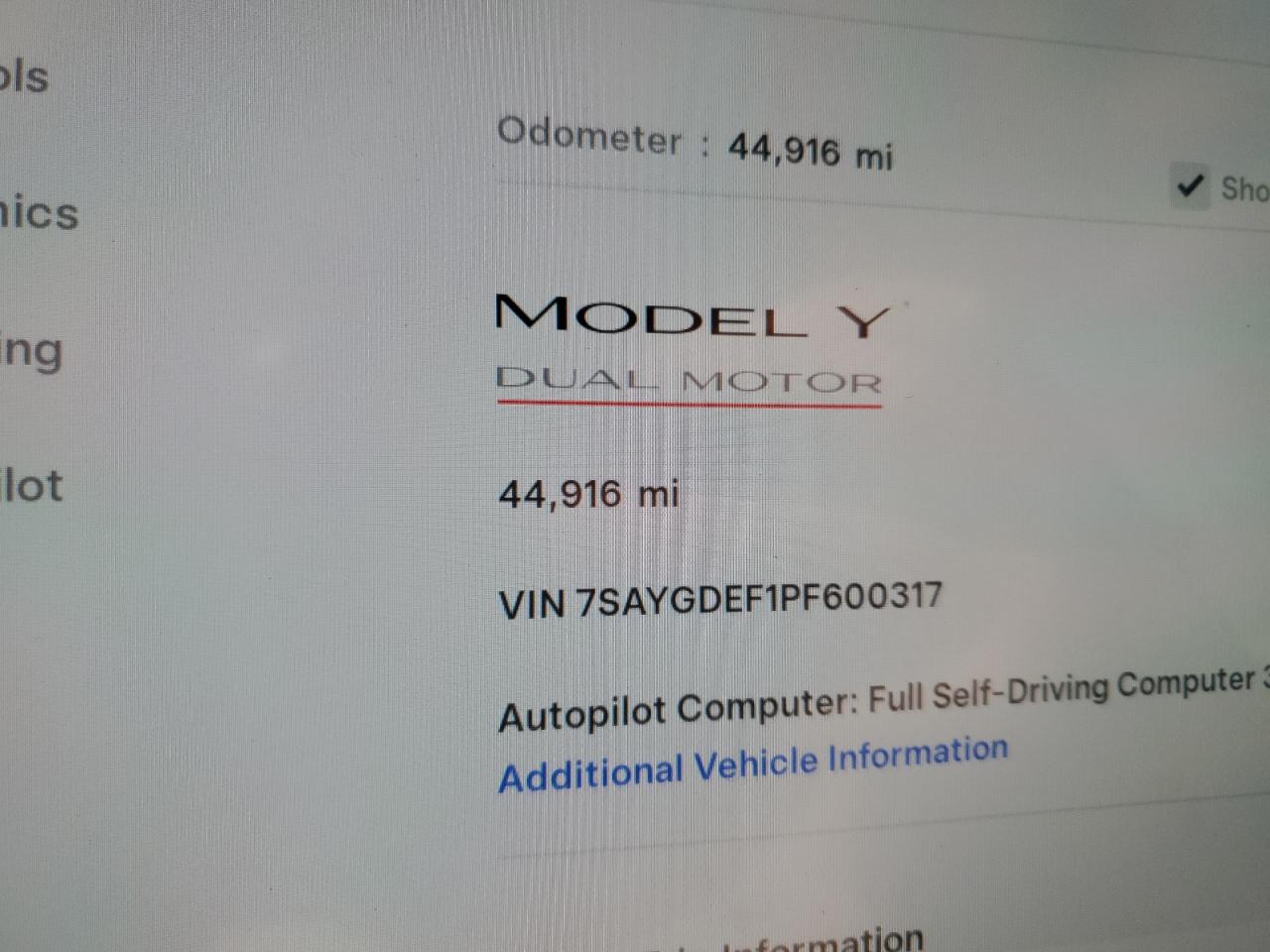2023 Tesla Model Y VIN: 7SAYGDEF1PF600317 Lot: 84543275