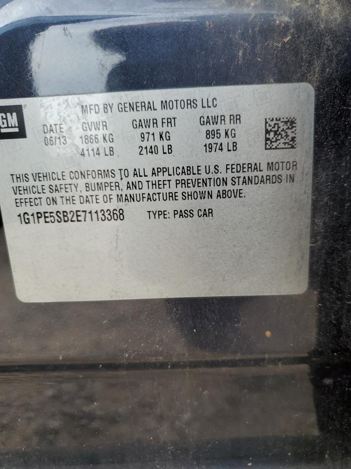 2014 Chevrolet Cruze Lt VIN: 1G1PE5SB2E7113368 Lot: 84734175