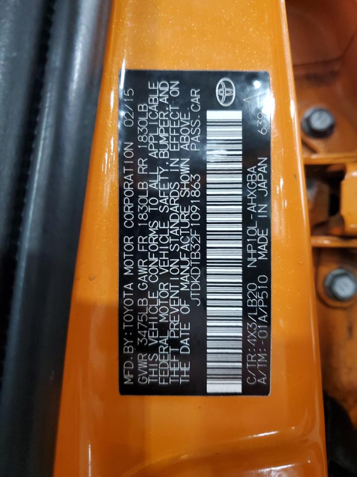 2015 Toyota Prius C VIN: JTDKDTB32F1091863 Lot: 90397735