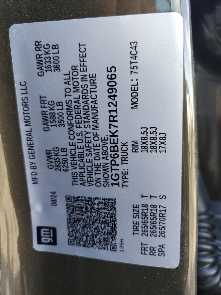 2024 GMC Canyon Elevation VIN: 1GTP6BEK7R1249065 Lot: 87225025