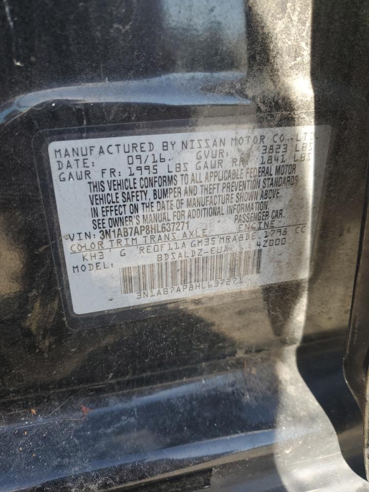 2017 Nissan Sentra S VIN: 3N1AB7AP8HL637271 Lot: 82249375