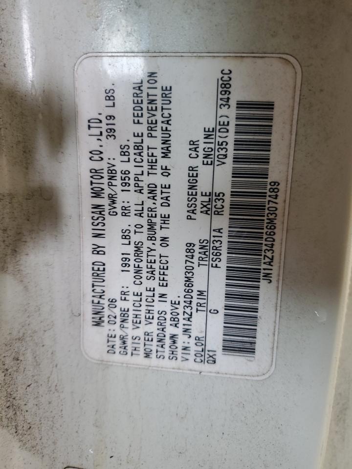 2006 Nissan 350Z Coupe VIN: JN1AZ34D66M307489 Lot: 82784605