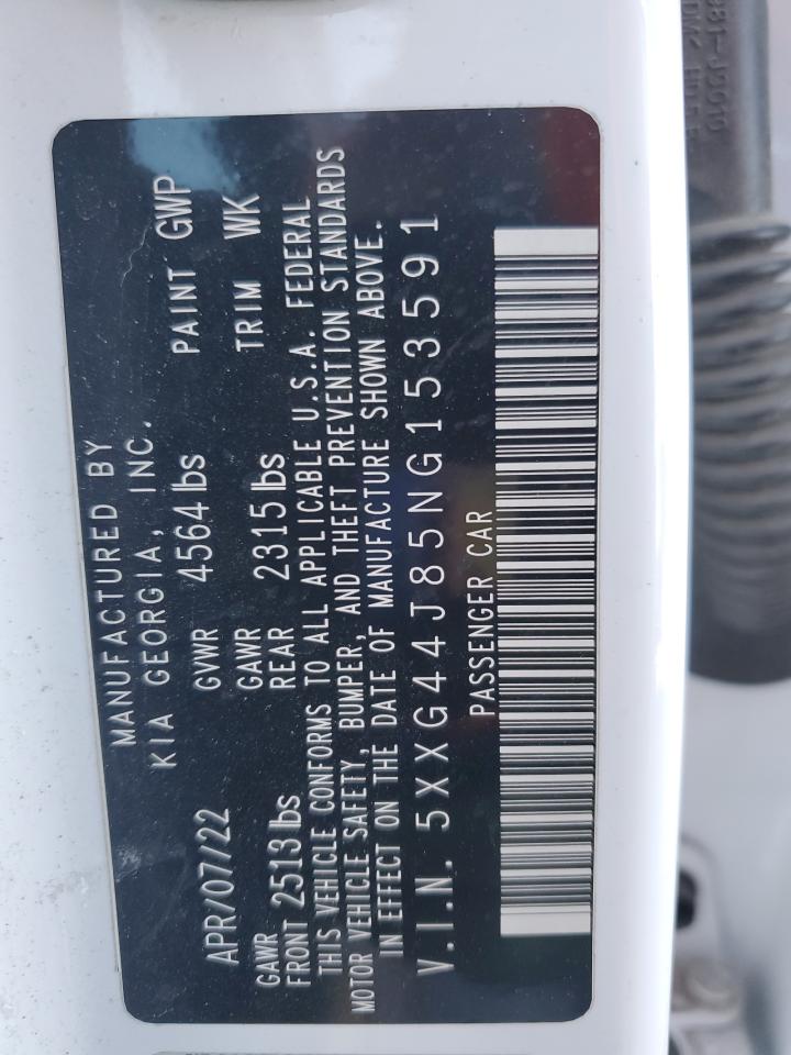 2022 Kia K5 Gt VIN: 5XXG44J85NG153591 Lot: 86278535