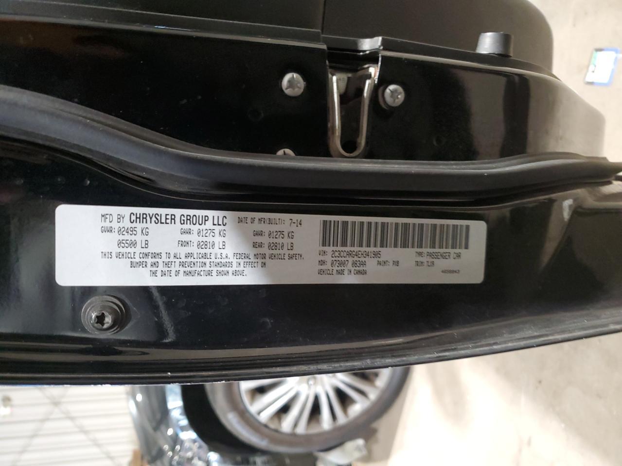 2014 Chrysler 300 VIN: 2C3CCARG4EH341905 Lot: 81910835