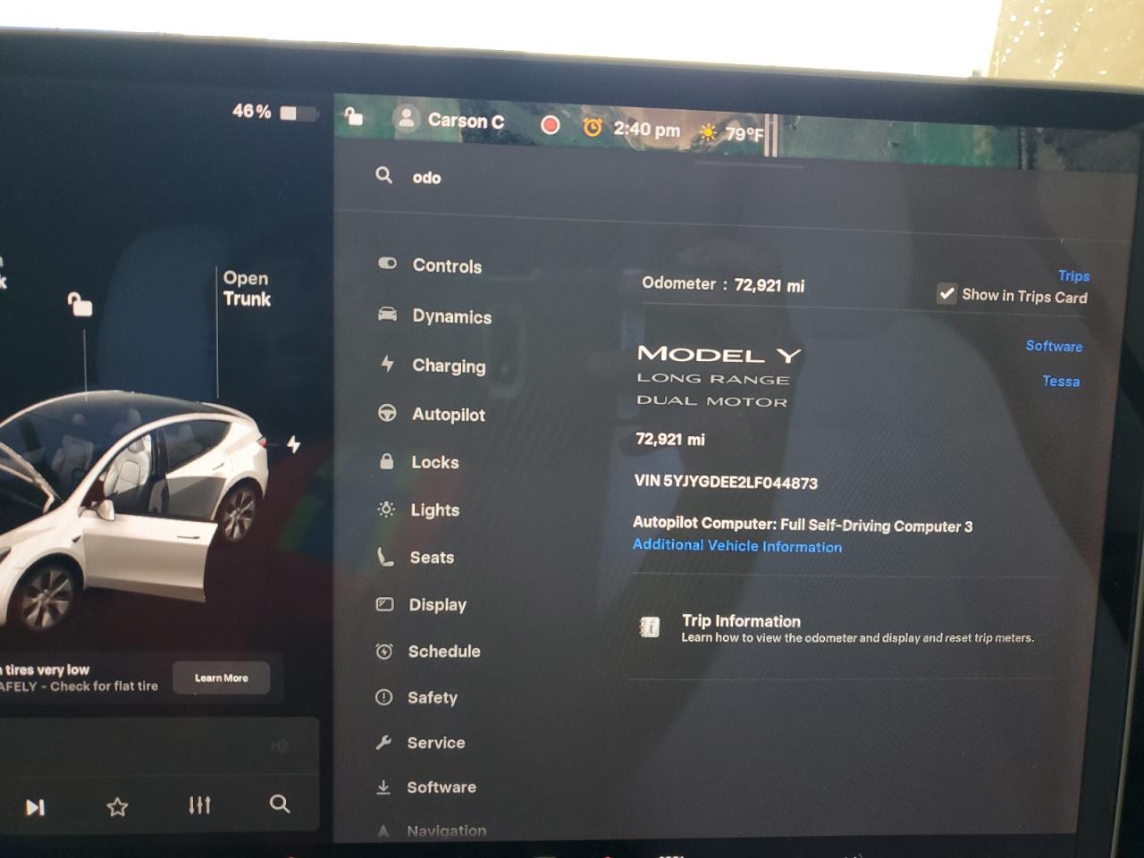 2020 Tesla Model Y VIN: 5YJYGDEE2LF044873 Lot: 86326175