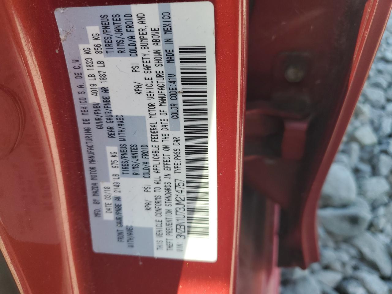 2018 Mazda 3 Sport VIN: 3MZBN1U73JM214757 Lot: 82272675