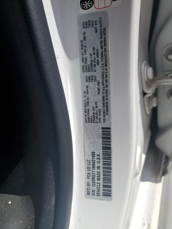 2022 Ram 1500 Big Horn/Lone Star VIN: 1C6RREFT1NN431489 Lot: 84752895