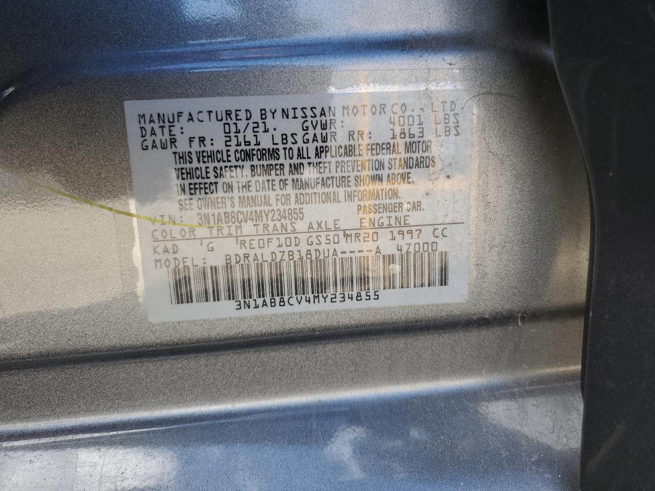2021 Nissan Sentra Sv VIN: 3N1AB8CV4MY234855 Lot: 82345165
