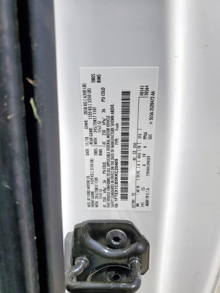 2019 Ford F150 Super Cab VIN: 1FTEX1CB5KKC20469 Lot: 84423175