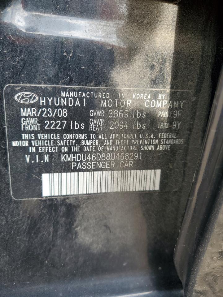 2008 Hyundai Elantra Gls VIN: KMHDU46D88U468291 Lot: 85922045