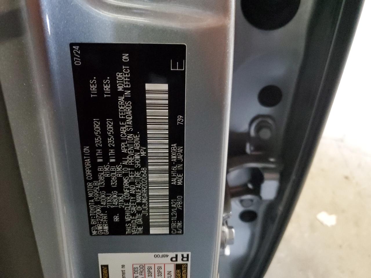 2024 Lexus Rx 450H+ Luxury VIN: JTJCJMGA9R2020648 Lot: 89898135