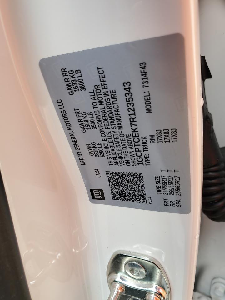 2024 Chevrolet Colorado Lt VIN: 1GCPTCEK7R1235343 Lot: 90833245