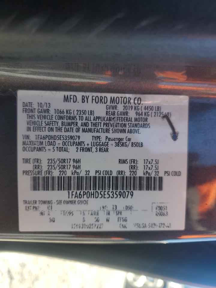 2014 Ford Fusion Se VIN: 1FA6P0HD5E5359079 Lot: 85671425