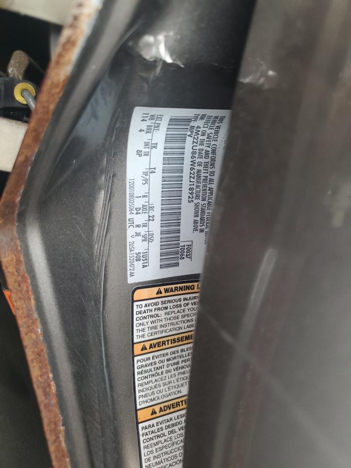 2002 Mercury Mountaineer VIN: 4M2ZU86W62ZJ18925 Lot: 85890375