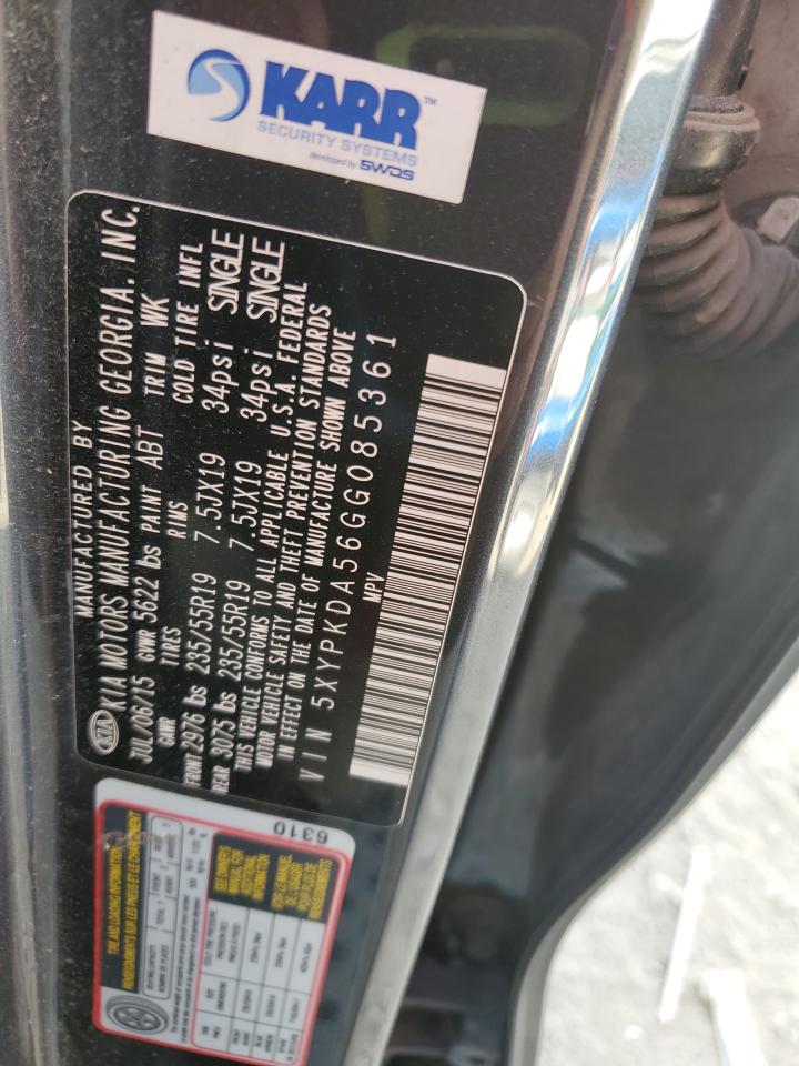 2016 Kia Sorento Sx VIN: 5XYPKDA56GG085361 Lot: 84956405