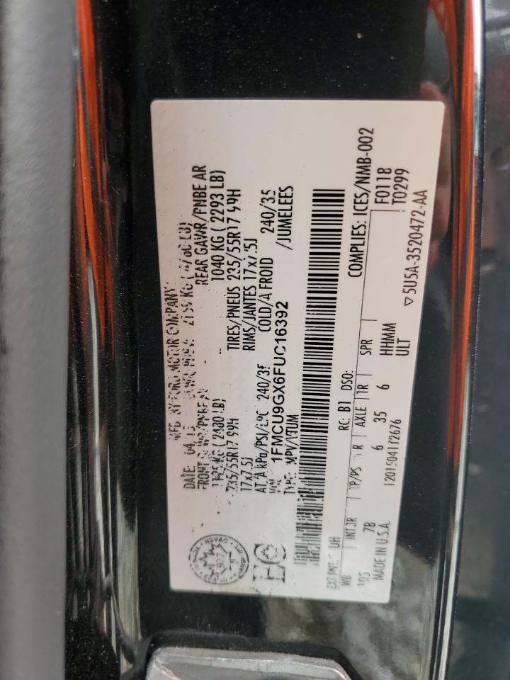 2015 Ford Escape Se VIN: 1FMCU9GX6FUC16392 Lot: 86701885