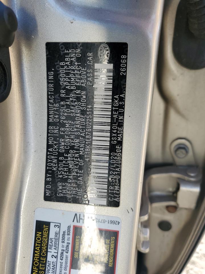 2016 Toyota Avalon Xle VIN: 4T1BK1EB7GU225114 Lot: 90902275