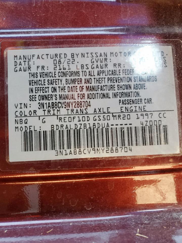 2022 Nissan Sentra Sv VIN: 3N1AB8CV9NY288704 Lot: 82213455