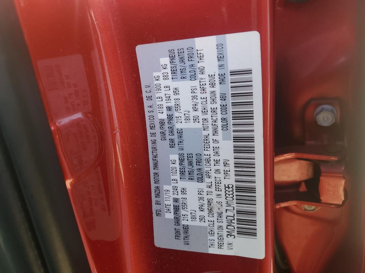 2020 Mazda Cx-30 Preferred VIN: 3MVDMADL7LM103335 Lot: 82698095