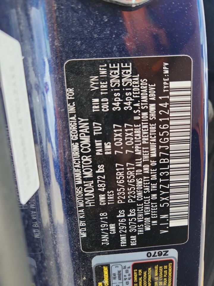 2018 Hyundai Santa Fe Sport VIN: 5XYZT3LB7JG561241 Lot: 85163475