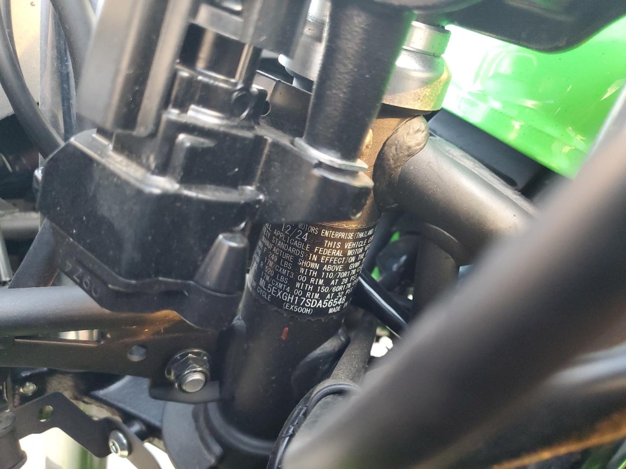 2025 Kawasaki Ex500 H VIN: ML5EXGH17SDA56548 Lot: 85930245