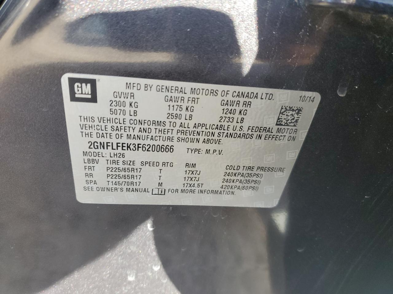 2015 Chevrolet Equinox Lt VIN: 2GNFLFEK3F6200666 Lot: 89798835