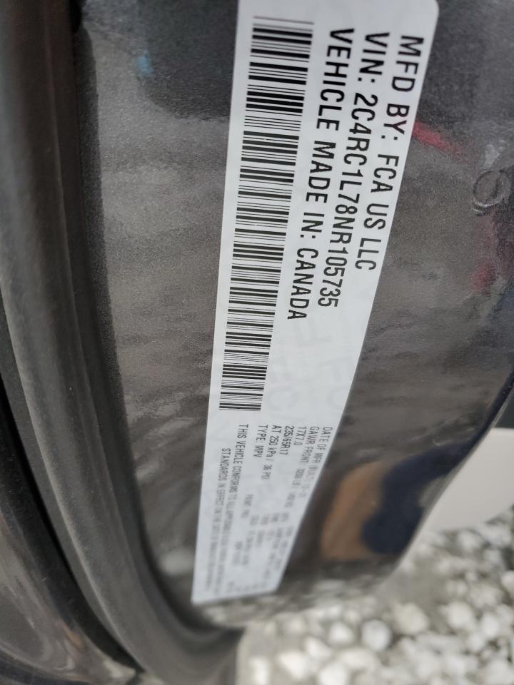 2022 Chrysler Pacifica Hybrid Touring L VIN: 2C4RC1L78NR105735 Lot: 86676105